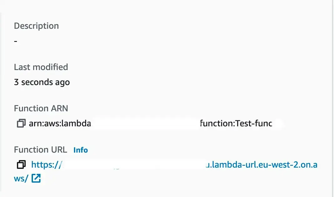 Lambda description panel